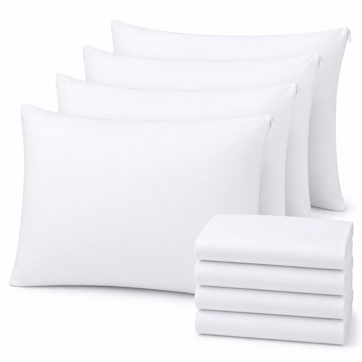Pack of 4 Waterproof Zippered Pillow Protector