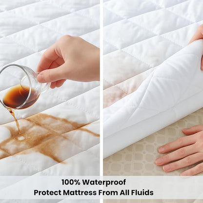 Deep Pocket Waterproof Mattress Pad. Waterproof, Microfibre