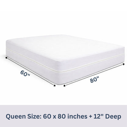 100% Waterproof Zippered Mattress Encasement, Microfibre