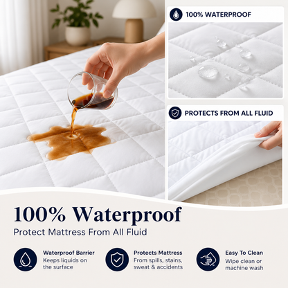 Waterproof Mattress Pad With Elastic Strap
