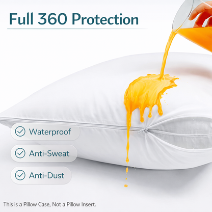 Pack of 4 Waterproof Zippered Pillow Protector
