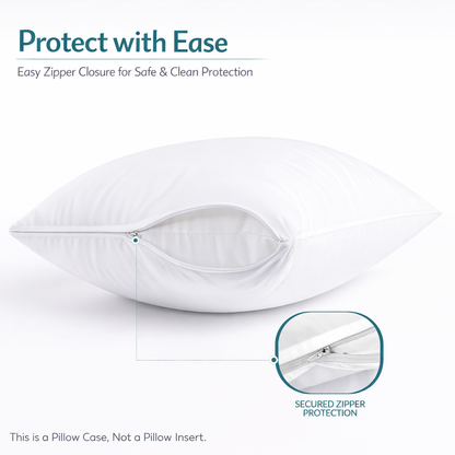 Pack of 4 Waterproof Zippered Pillow Protector