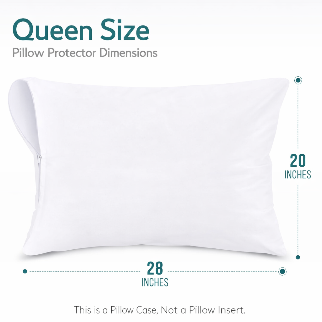 Pack of 2 Waterproof Zippered Pillow Protector