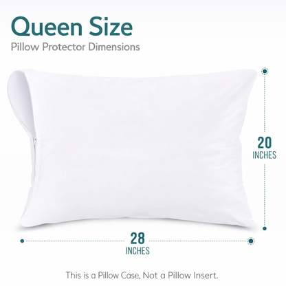 Pack of 2 Waterproof Zippered Pillow Protector