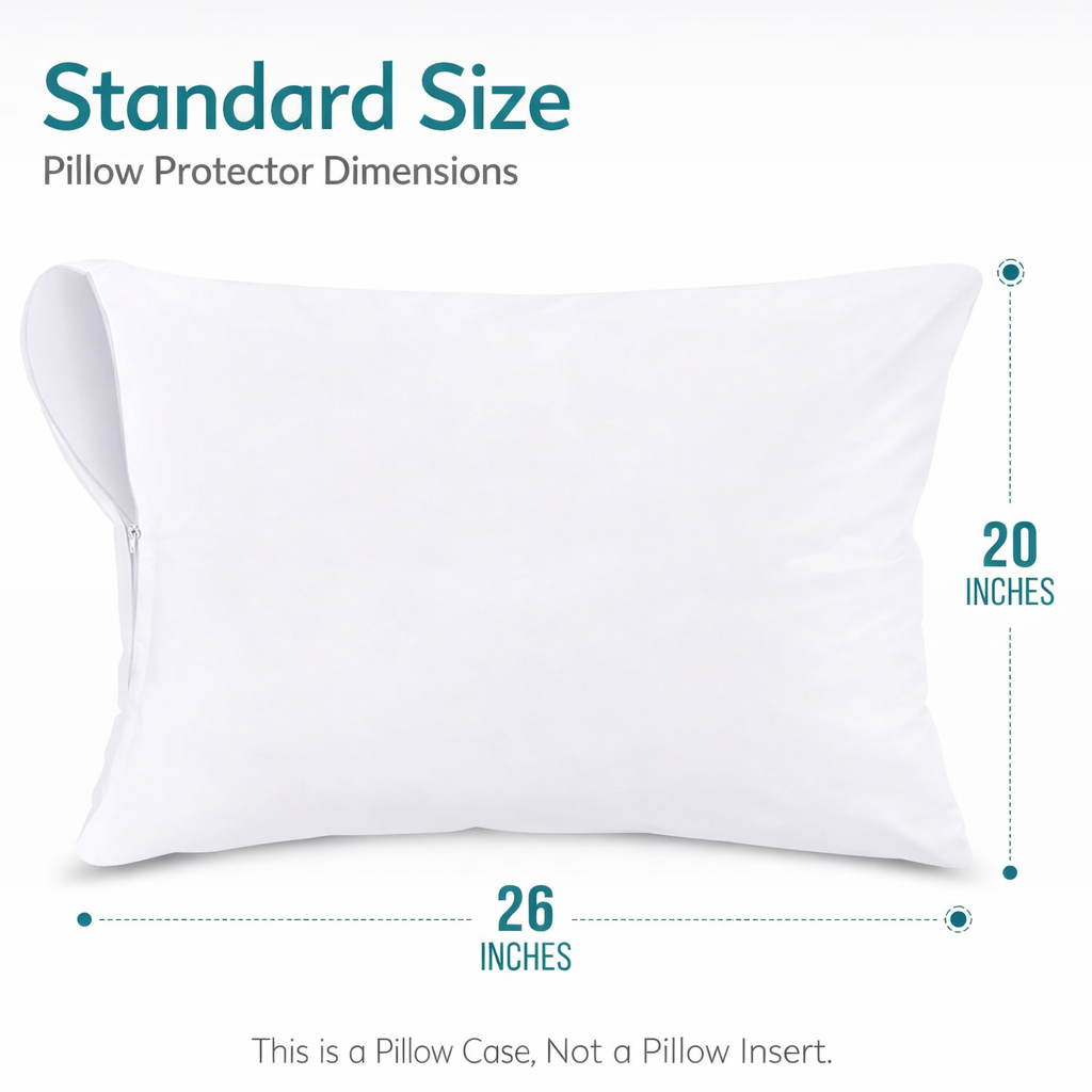 Pack of 4 Waterproof Zippered Pillow Protector