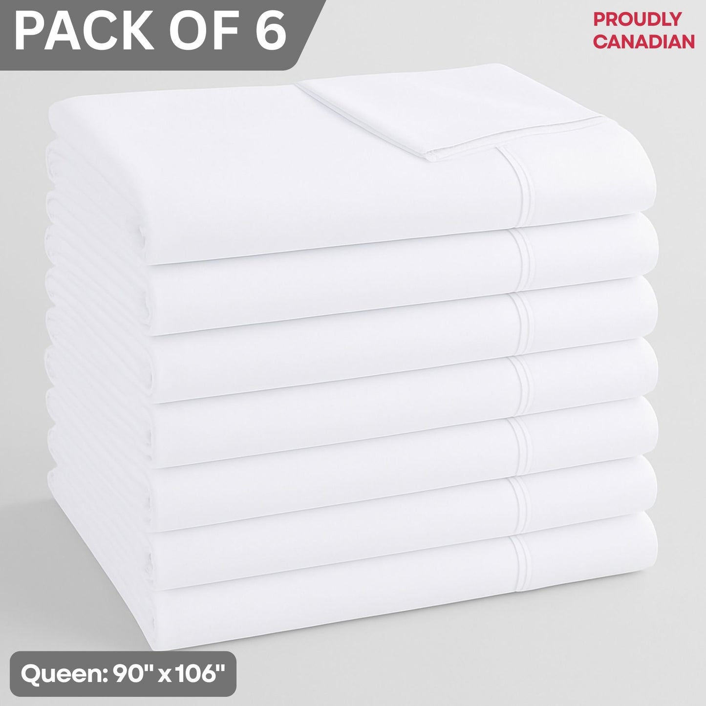 Microfibre Flat Sheet - Pack of 6