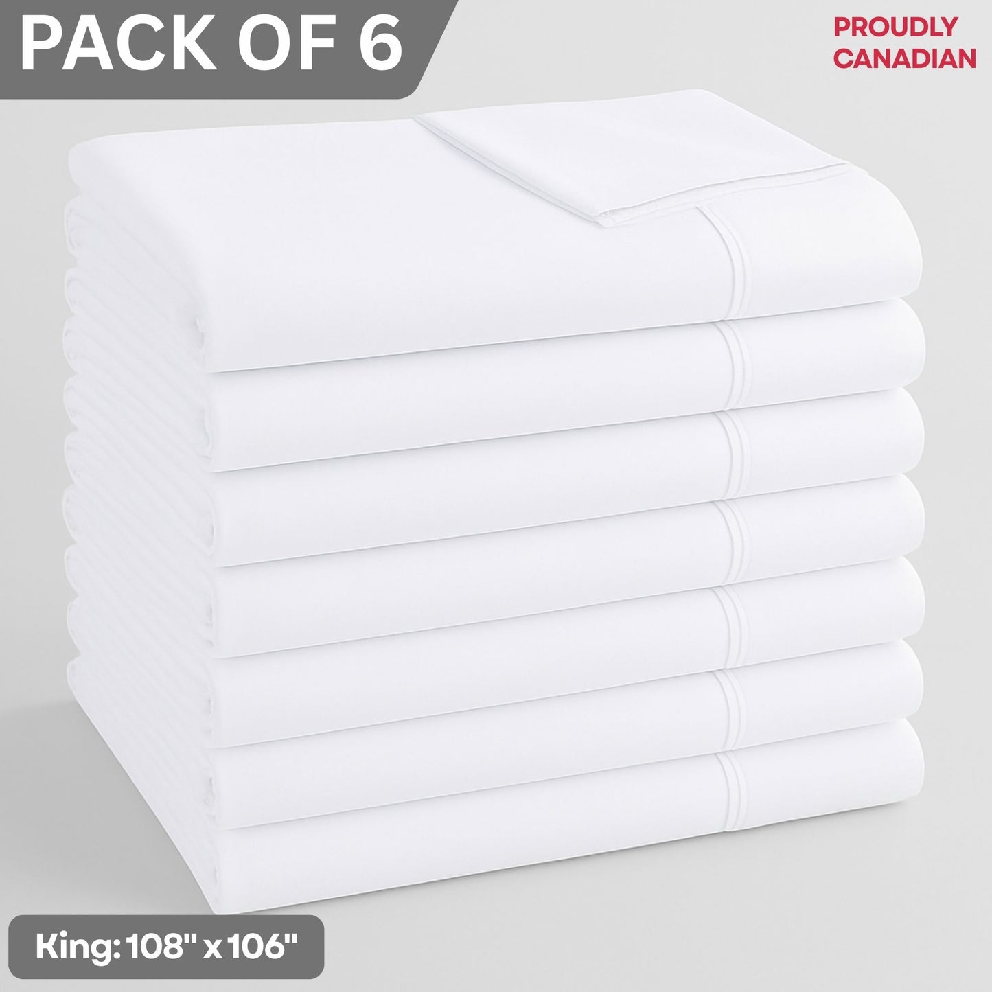 Microfibre Flat Sheet - Pack of 6
