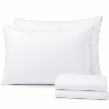 Pack of 2 Waterproof Zippered Pillow Protector